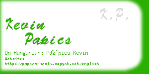 kevin papics business card